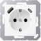 Jung A1520-15CAWWM SCHUKO-Steckdose mit USB Typ AC (3A) mit erhöhtem Berührungsschutz (Thermoplast bruchsicher) Schneeweiß Matt Serie A