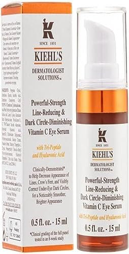 KIEHL'S Powerful-Strength Line-Reducing & Dark Circle Diminishing Vitamin C Eye Serum, 15 ml, Anti-Aging-Augenserum mit Vitamin C gegen dunkle Augenringe, feine Linien und Schwellungen