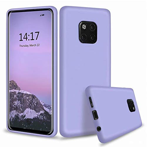 NiaCoCo Compatible con Huawei Mate 20 Pro Funda Protectora Silicona Líquida Muy Delgada Funda Protectora Anti-Arañazos Funda Protectora para Teléfono+1 Protector De Pantalla Gratis - (Morado)