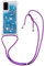 MRSTER Handykette Kompatibel mit Samsung Galaxy S20, Glitzer Flüssig Bewegende Treibsand Handyhülle mit Necklace mask Lanyard Schutzhülle für Samsung Galaxy S20. LP Love Blue