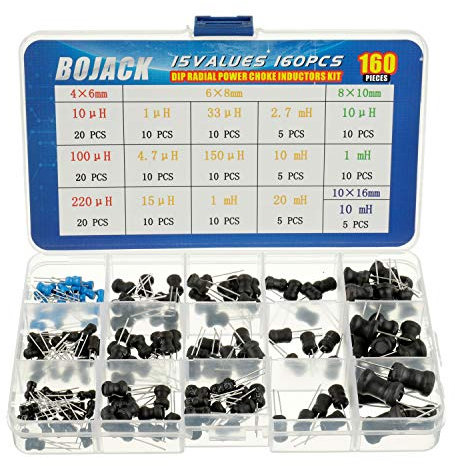 BOJACK 15 valeurs 160 pièces inductance 10 uH à 20 mH DIP Kit d'assortiment d'inductances d'inductance radiale