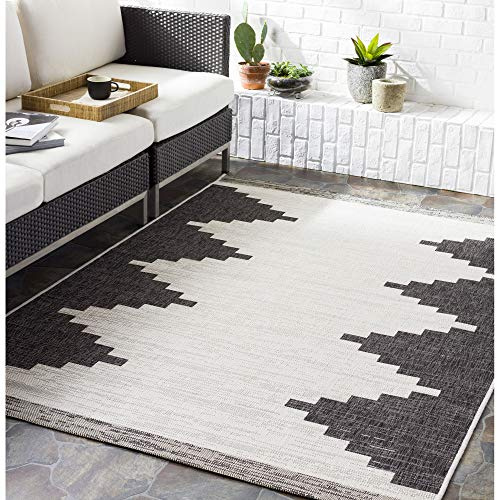 Livabliss Rubal Lagada Indoor Outdoor Rug, Boho – 160x230 cm, Black & Grey