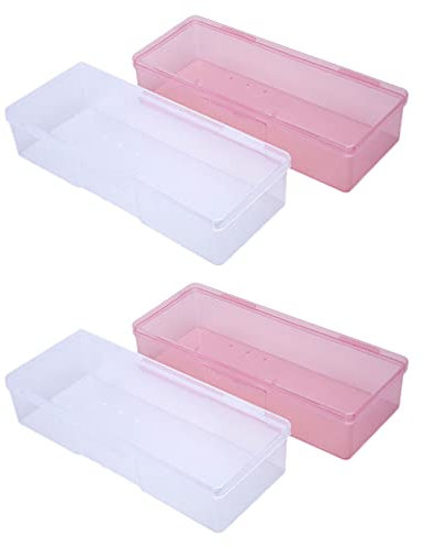 minkissy Tool Case Nail Art Tool Storage Box, 4pcs Manicure/Pedicure Storage Case Nail Art Pens Nail Brush Organizer Box Container Case for Manicure Nail Tools Nail