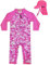 weVSwe Kleinkind Badeanzug UPF 50+ Langarm Einteiler Mädchen Bademode UV-Schutz Rash Guard mit Sonnenhut Fischschuppen 12-18 Monate
