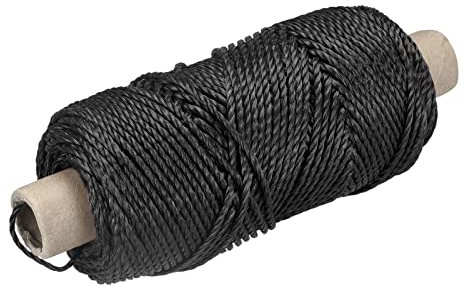 sourcing map Geflecht Maurerschnur Nylon Schwarz 100M/109 Yard 3MM für Netztuch Gartenbau