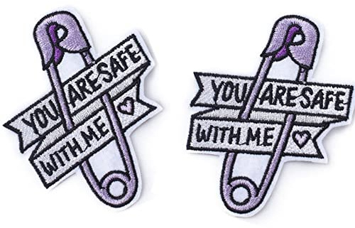 Compatible with You are Safe with Me Patch Bestickte Applikation zum Aufbügeln und Aufnähen für Outdoor-Sport, 2 Stück