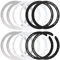 12 Stück magnetischer kabelloser Ladering aus Metall mit Aufkleber, universelles ultradünnes Gekerbtes und rundes Alphabet-Ring-Umbauset Kompatibel mit MagSafe iPhone 12 Pro Mini Max Galaxy S21