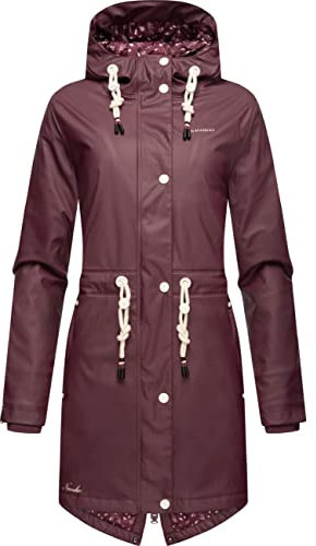 Navahoo Damen wasserdichte Übergangsjacke Regenjacke Flower of Ocean Wine Gr. XXL