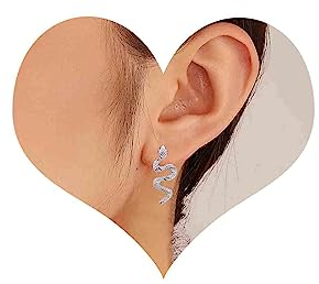 Cimenexe Punk Schlange Ohrstecker Silber Schlange Ohrringe Minimalistisch Viper Schlange Ohrringe Vintage Kobra Ohrringe Schmuck Für Frauen Und Mädchen