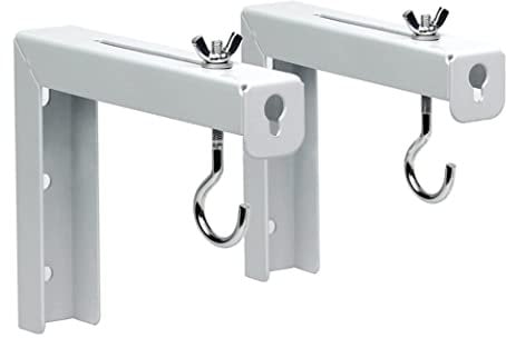 1 paire de supports en L universels pour écran de projecteur, crochets réglables pour écran de projecteur avec crochets et matériel pour montage mural ou au plafond, accessoires pour projecteur