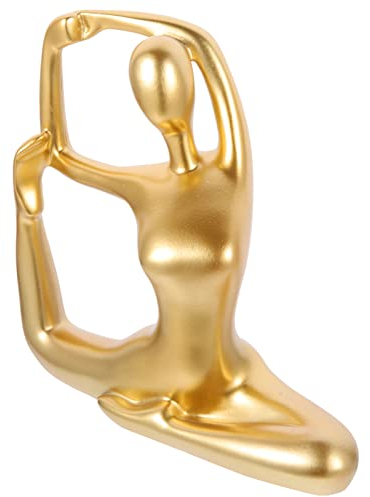 FOMIYES Yoga-Ornamente Frauenfiguren Decoraciones para Sala De Casa Mädchen-Yoga-Statue Mini-hausbausatz Yoga-Frauen-Statue Kleine Yoga-Figur Weinschrank Kunstharz Anzeige Fräulein