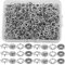 Benlay 100 Sets Druckknopf-Sets, 9,5 mm Metall-Silber-Druckknöpfe zum Nähen und Basteln, Druckknopf-Druckknopf-Set mit offenen Zinken für Jeans, Stoff, Kleidung, Bastelarbeiten