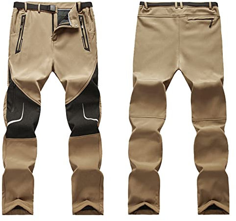 Gsheocm Bekleidung Herren Hosen Männer wasserdicht Winddicht Outdoor-Campen wandern warm Dicke Hosen Herrn Hosen (Plateau A-Khaki, XXXL)