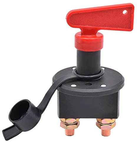 GEBSKI Isolateur de Batterie de Voiture 12V 24V DC déconnecter Coupe-Circuit disjoncteur Alimentation Principale Interrupteur à clé Rotatif 400A for Camion Bateau 1 pièces (Color : Black Cap)