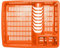ECO Großes Abtropfgestell aus Kunststoff, robust, robust, für Küchenarbeitsplatte, orangefarbenes Abtropfgestell für effiziente Küchenorganisation und Besteckplatzierung (Orange)