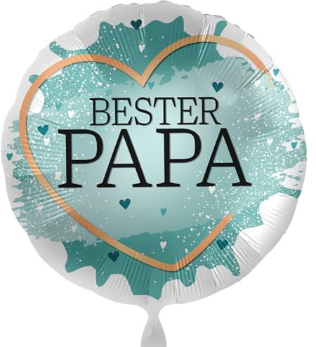 Folienballon 'Bester Papa' Geschenk für Papa zum Geburtstag, Vatertag,Ballon für Vater, ungefüllt, 43cm, Helium geeignet, Made in EU