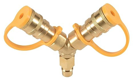 Droagoct 3/8-Y-Splitter-Erdgas-Schnellkupplungsadapter, Geeignet für -Erdgasgrill, Generator, Terrassen-Feuerstelle Usw.