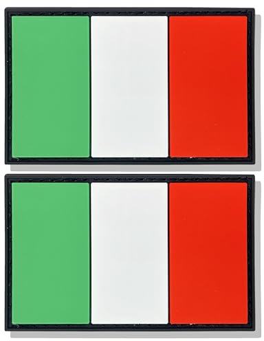 stidsds Italien-Flaggenaufnäher, italienisches Militär, taktischer Aufnäher, Italien-Flaggen, PVC, Klettverschluss, für Kleidung, Hut, Rucksäcke, Stolz, Dekorationen, 2 Stück