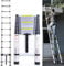 Telescopic Ladder, 5 m, Aluminium Ladder, Folding Ladder, Multi-Purpose Ladder, Non-Slip Extendable Ladder, Rung Ladder, Step Ladder, Portable, Lightweight Ladder, Sliding Ladder, 150 kg Load Capacity