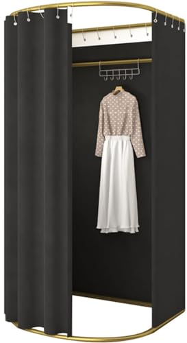 Ainbonte Portable Changing Room, Clothing Store Dressing Room, Privacy Protection Standing Mobile Fitting Room, for Boutiques, Centre Mall and Offices, 200x100x95cm (Black)