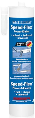 WEICON Speed-Flex, schwarz, 310 ml | Montagekleber, MS-Polymer Kleber, für Kunststoff und Metall, hohe Anfangshaftung, extra stark