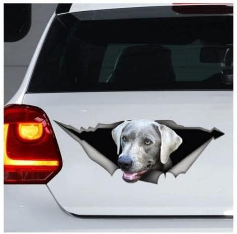 ROMOER 2 Stück Autoaufkleber, 22 cm, Silberner Labrador-Aufkleber, Labrador-Magnet, Silberner Labrador-Aufkleber, Hundeaufkleber, Laptop-Aufkleber (3831)