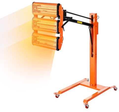 VEVOR Lampada Polimerizzante a Infrarossi 3300W Temporizzazione 1-60 Minuti Lampada Polimerizzante per Auto con Riscaldamento Automatico con Staffa, per Area di Cottura 0,8 ㎡ per Riparazione in Loco