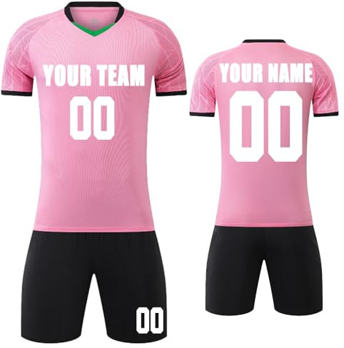 MEDUOLA Maglie da Calcio Personalizzate per Adulti e Bambini, Maglie e Pantaloni, Maglie da Allenamento per Il Calcio Maschile, Set di Maglie Sportive per Le aziende (Rosa 235)