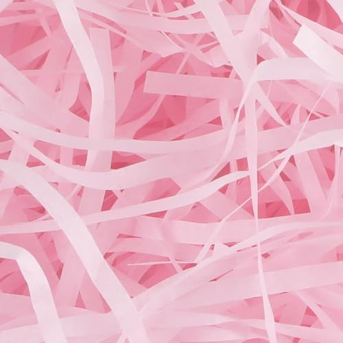 BoxSkivra Carta stropicciata rosa da 113,4 g, per cesti regalo, carta stropicciata per confezioni regalo, carta tagliata a grinze, riempitivo per cesti pasquali erba, Natale, compleanno, festa della