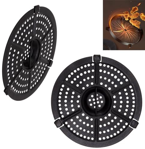 2 PCS Air Fryers Crisper Plate, 6.1 Inch Air Fryer Replacement Grill Pan Parts Non Stick Fryer Plate Replacement Air Fryer Grill Plate