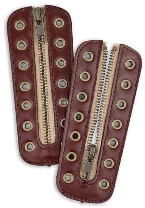 Soletec Leder-Schnürschuh-Reißverschluss-Einsätze für alle Marken, schnürlose Schnürsenkel, 7 Ösen, 1 Paar, isometrisch