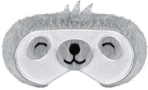 Mezeic Schlafmaske Küken Augenmaske für Schlafen Neuheit Plüsch Schlafmasken Reisen Nickerchen Augenbinde Augen Abdeckung Nachtmaske für Kinder Mädchen Jungen Damen (Faultier,Lächeln)