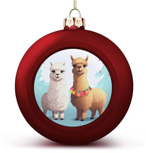 Weihnachtskugel-Ornamente, Lama-Alpaka-Druck, vielseitig verwendbar, festliche Heimdekoration, ideal für Baum und Heimdekoration