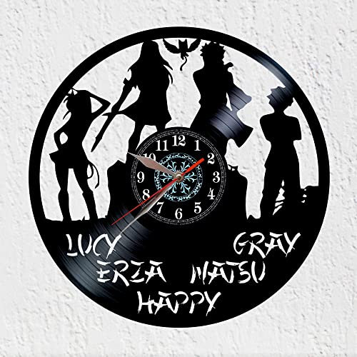 VINY WOODY Wanduhr aus Vinyl-Schallplatte, Wanddekoration, originelles Geschenk, Anime, Märchen