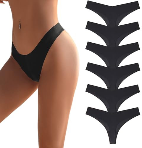 flintronic 6 Pezzi Perizoma Mutande Donna Mutandine Senza Cuciture Sexy Elastici Invisibili Multipack