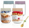 Yoassi Einmachgläser mit Schraubdeckel 500ml, 4er Set Overnight Oats Gläser für Joghurt, Salat, Müsli, Marmelade, Wiederverwendbare Vorratsgläser Glasbehälter mit Deckel Als Mason Jar