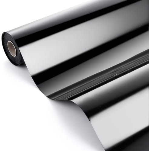LDHHYH PVC Heat Transfer Vinyl Roll, 30CM x 10M Black HTV Vinyl, Durable Iron-On HTV for T-Shirts, Cotton Fabrics and Textile Crafts