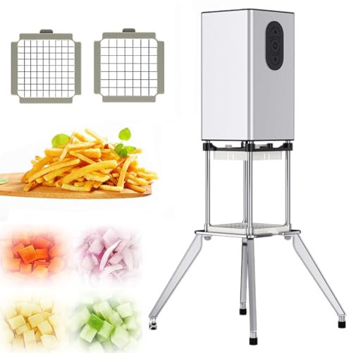 Mavdecll Trancheuse De Pommes De Terre Automatique, Coupe-Frites Électrique Vertical avec Lames De 9 Mm Et 12,2 Mm, Préparation Rapide Et Facile des Aliments, pour Couper Les Pommes De Terre