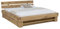 WOODLIVE DESIGN BY NATURE Massivholzbett Balkenbett Doppelbett in Wildeiche Vollmassiv (140x200) inkl. 4X Schublade und Regalblende, inkl. Lattenrost starr