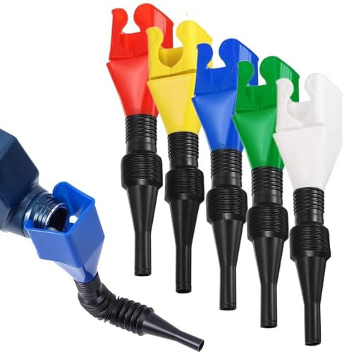 5PCS Flexible Oil Filler Funnel, 2025 New Universal Buckle Funnel, Flexible Draining Tool Snap Funnel, Filling Extension Funnels, Plastic Clasp Funnels Spill-Free for Car