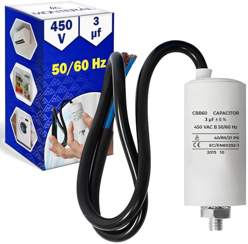 Condensatore di Avviamento 3µf 450V 50/60Hz con Temperatura di Esercizio da -40 a +85 °C - MONTERAL