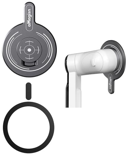 HUAYUWA Magnetischer Handy-Halterungsadapter, kompatibel mit Insta360 Flow 2Pro/Flow Pro/Flow, starke Magnetplatte mit Metallring, passend für Magsafe und Android-Handys (für Insta 360 Flow Pro/Flow)