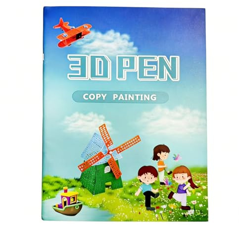 Livre de dessin 3D - 20 feuilles et 40 motifs - Réutilisable - Pochoirs à dessin 3D colorés avec plaque en PVC transparent pour stylo 3D - Pour enfants - Cadeau de peinture - Graffiti