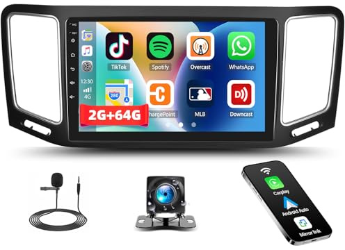 2+64G Android 13 Autoradio für Volkswagen Sharan II 7N Seat Alhambra II DSP Audio, 9 Zoll HD Touchscreen mit Carplay & Android Auto, GPS, WiFi, Mirror Link, EQ, SWC + AHD Rückfahrkamera+CANBUS