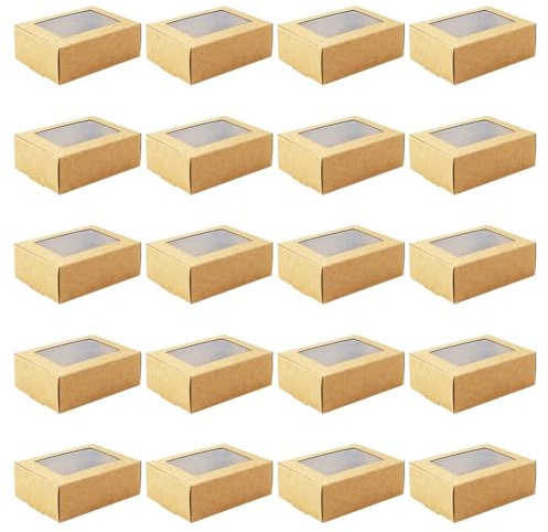 Zghhc 20 Stück Seifenschachteln Für Selbstgemachte Verpackungen, Mini-leckerli-Schachteln Aus Papier Fenster Für Die Herstellung Von Gebäck, Süßigkeiten, Seife, Schmuck Und Geschenkverpackungen