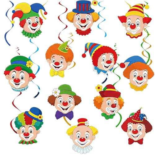 SHIQUAN Clown Girlande Karneval, 12 Spiral