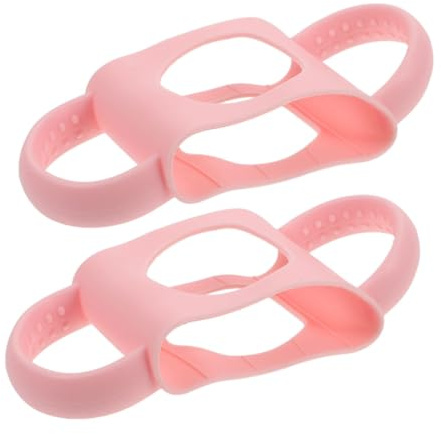 Parliky 2pcs Silicone Baby Bottle Handles Anti-Slip Easy-Grip Holders for Wide Compatibility Feeding Bottles Pink Accessories for Baby Feeding