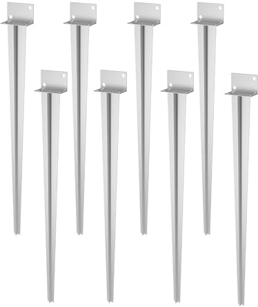 Aufun 8x Universeller Pfostenträger zum Einschlagen L-Form Bodenhülse Einschlaghülse, Feuerverzinkt Einschlagbodenhülse für Holzpfosten, 40x500mm Einschlag-Bodenhülse für Zäune Gartenprojekte