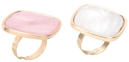 HONITANO Palette Ad Anello Per Nail Art Set 2 Pezzi in Resina Effetto Marmo Bianco e Rosa Mini Portatile Per Professionisti e Appassionati Manicure Eventi Bellezza