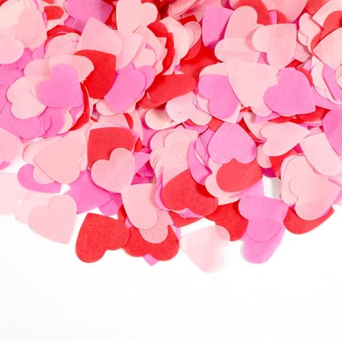 XLIUAX 8000 Pcs Herz Konfetti Bunt Papier Hochzeit Valentinstag Tischdeko | Papierherzen Konfetti 3Farben romantische Tischdekoration Hochzeit Valentinstag Jahrestag Geburtstag Weihnachten 2,5cm / 80g
